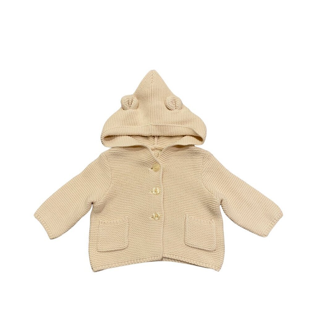 Baby Gap First Favorites Ivory Bear Ear Sweater - Size 0-3 months - Like New!
